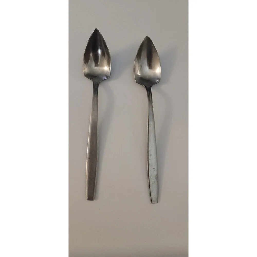 Rogers Cutlery Co. Creation Stainless Steel Grapefruit Spoon Set of 2 Serrated